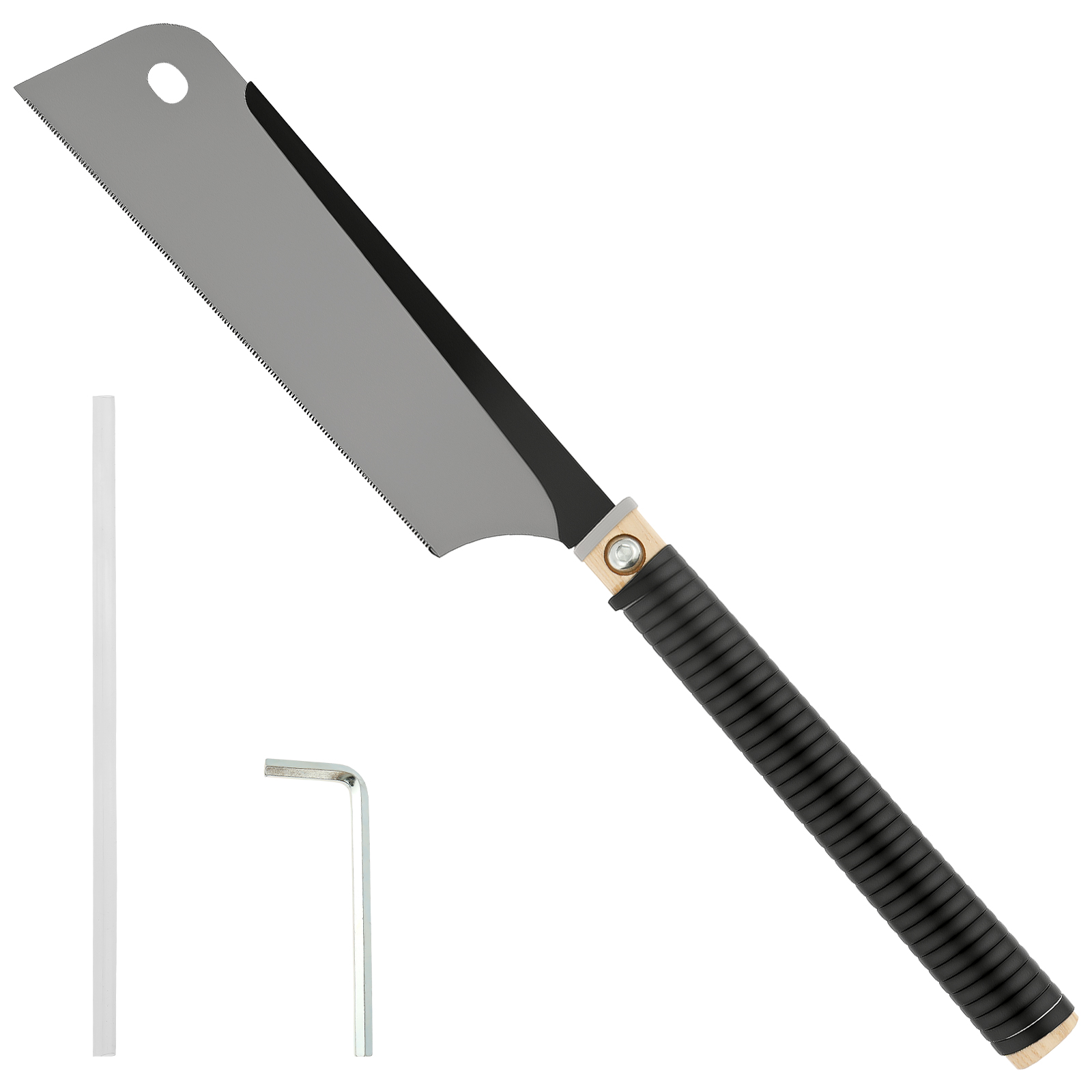 Woodworking Japanese Tools - เลื่อยมือญี่ปุ่น SK5 ใบมีดโค้งงอได้ ตัดเรียบ ด้ามจับไม้ สำหรับงานไม้เปียกและไม้แห้ง