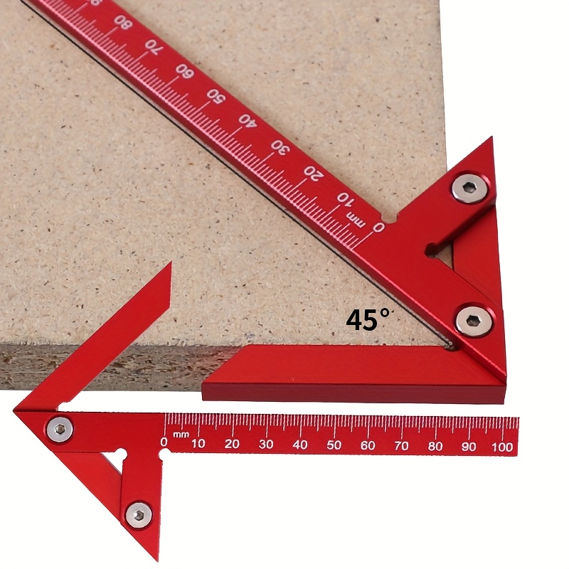Woodworking Company - ไม้บรรทัดวัดมุม 45/90 องศา สำหรับทำเครื่องหมายตำแหน่งกลาง, ไม้บรรทัดวัดมุมสำหรับงานไม้, เครื่องมือวัดตำแหน่งกลางสำหรับช่างไม้