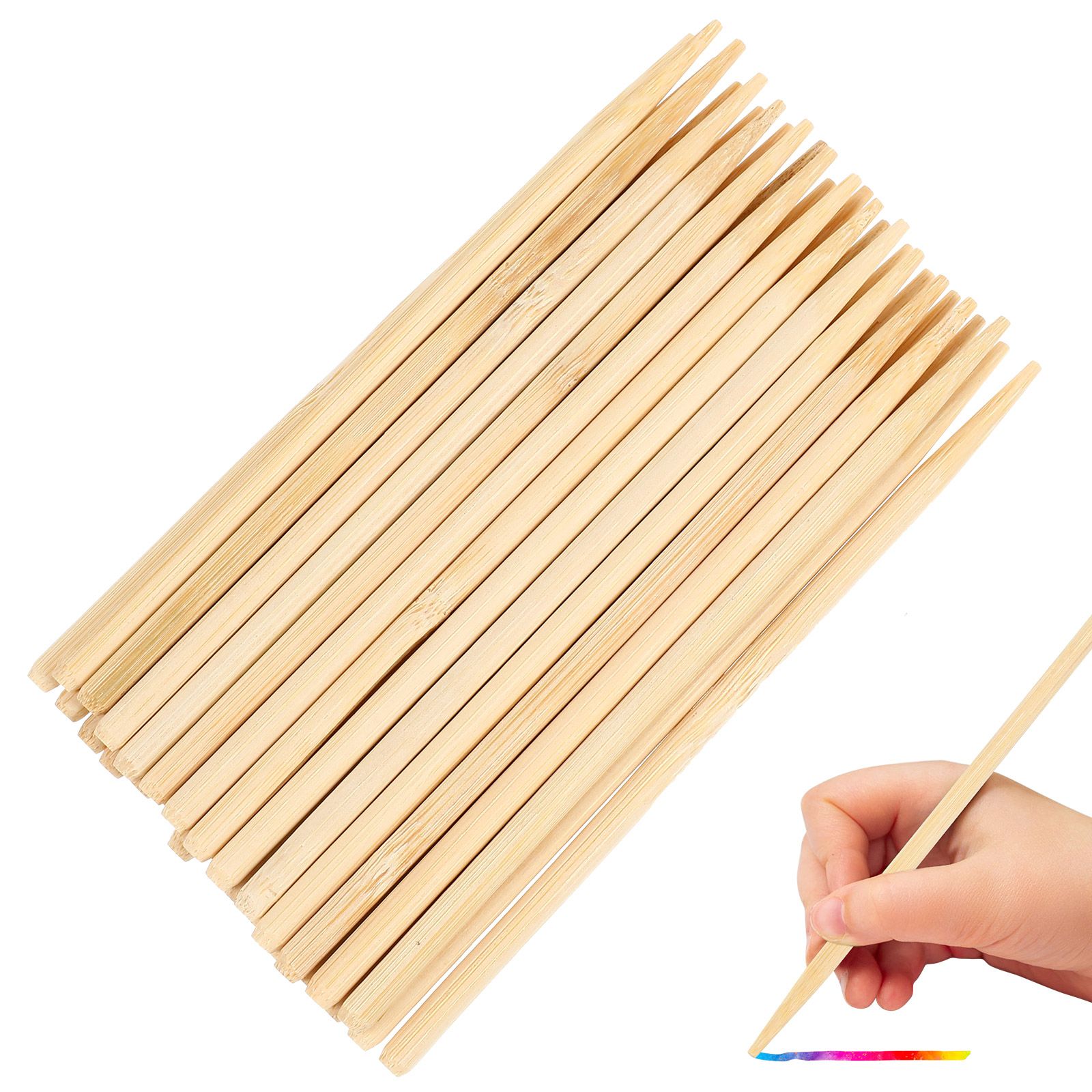 Woodworking For Kids - 30 ชิ้นไม้ภาพวาดไม้ไผ่ปากกา Wax Stick สําหรับผม Twigs