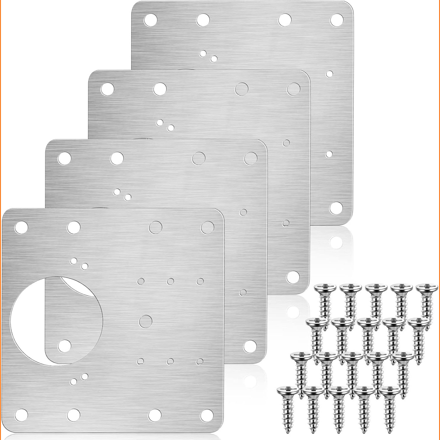 Cabinet Scraper Set - ชุดซ่อมบานพับตู้ ชุดแผ่นยึดบานพับประตูตู้ครัว พร้อมรู แผ่นยึดแบบแบน ขายึด ตัวล็อค