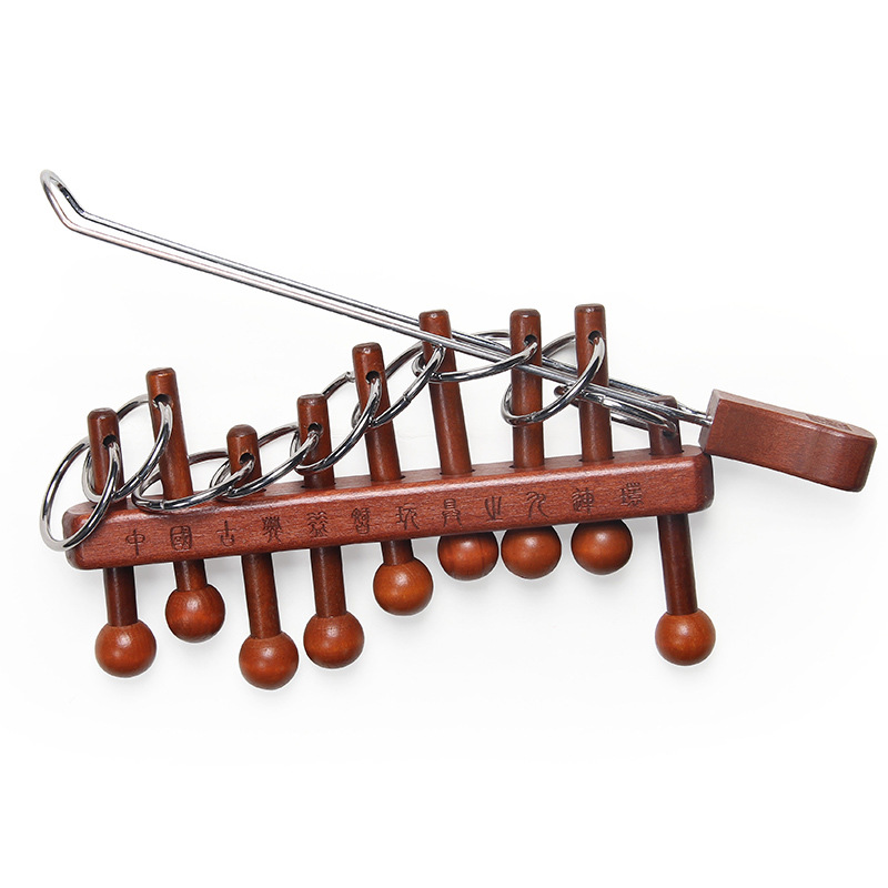 Woodworking Hobby - เกมปริศนาเก้าวงแหวนเชื่อมโยงแบบจีนโบราณ สำหรับผู้ใหญ่และเด็ก ระดับความยากสูง ฝึกสมอง ทดสอบไอคิว ของเล่นปลดล็อค