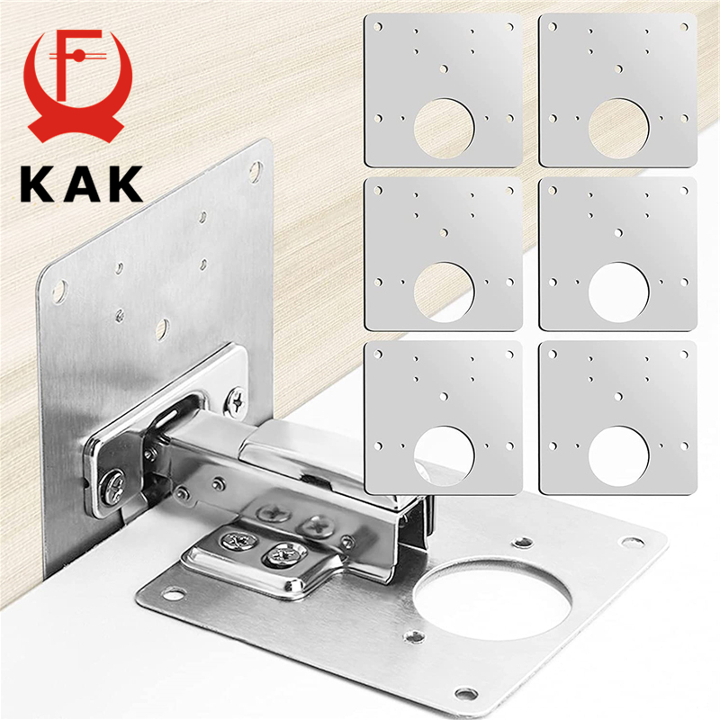 Cabinet Scraper Set - KAK 8 ชิ้นบานพับแผ่นซ่อมแปรงสแตนเลสตู้บานพับแผ่นยึดชุดพร้อมสกรูยึดฮาร์ดแวร์ประตู