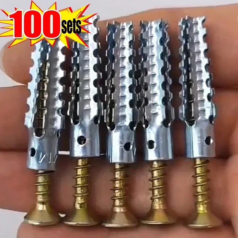 Woodworking Youtube - ชุดอุปกรณ์ยึดติดผนังคอนกรีตแบบเจาะรูพร้อมสกรูเกลียวปล่อย M6 จำนวน 100 ชุด