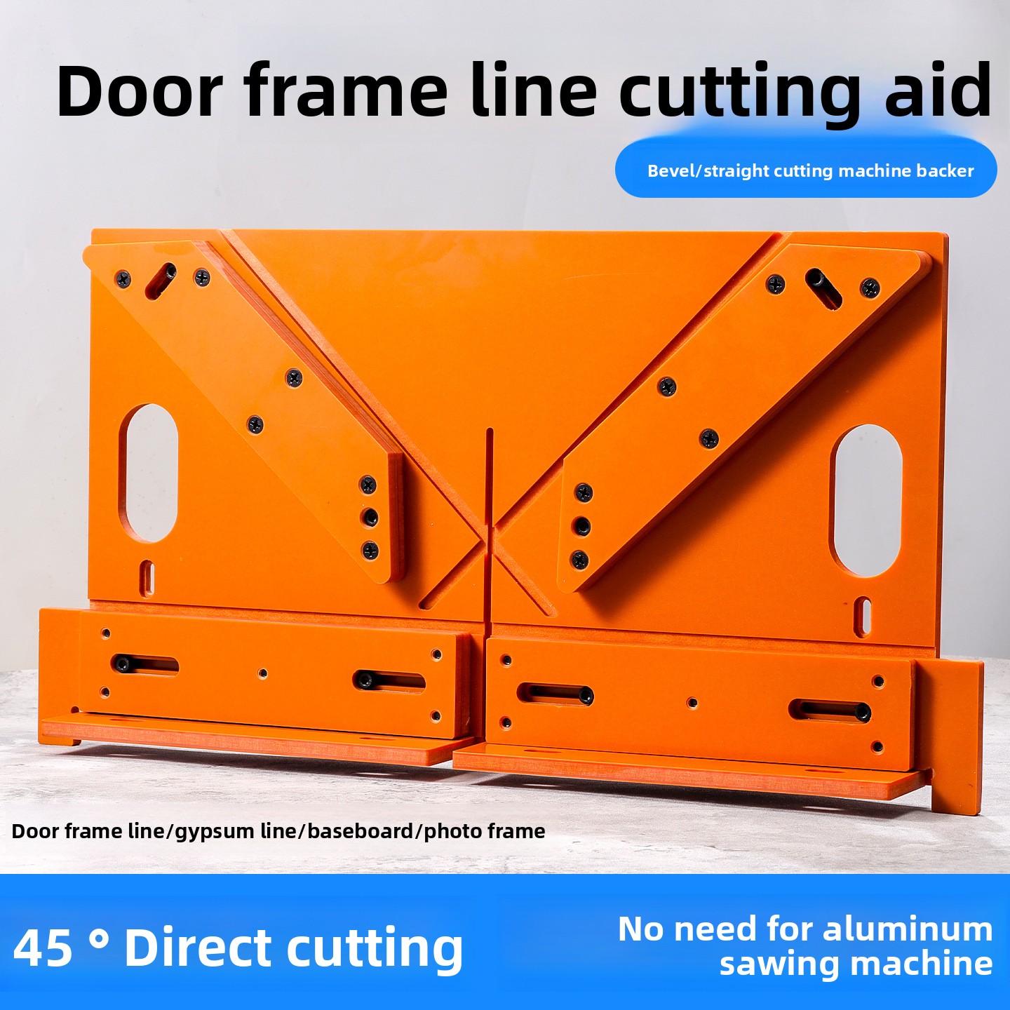 Woodworking Zone - 45 ° อุปกรณ์ช่วยตัดแบบเฉียง - เครื่องมือยึดตำแหน่งแบบหนาสำหรับงานตัดแต่งขอบประตูหน้าต่างและงานแปรรูปแผ่นไม้ไฟฟ้า
