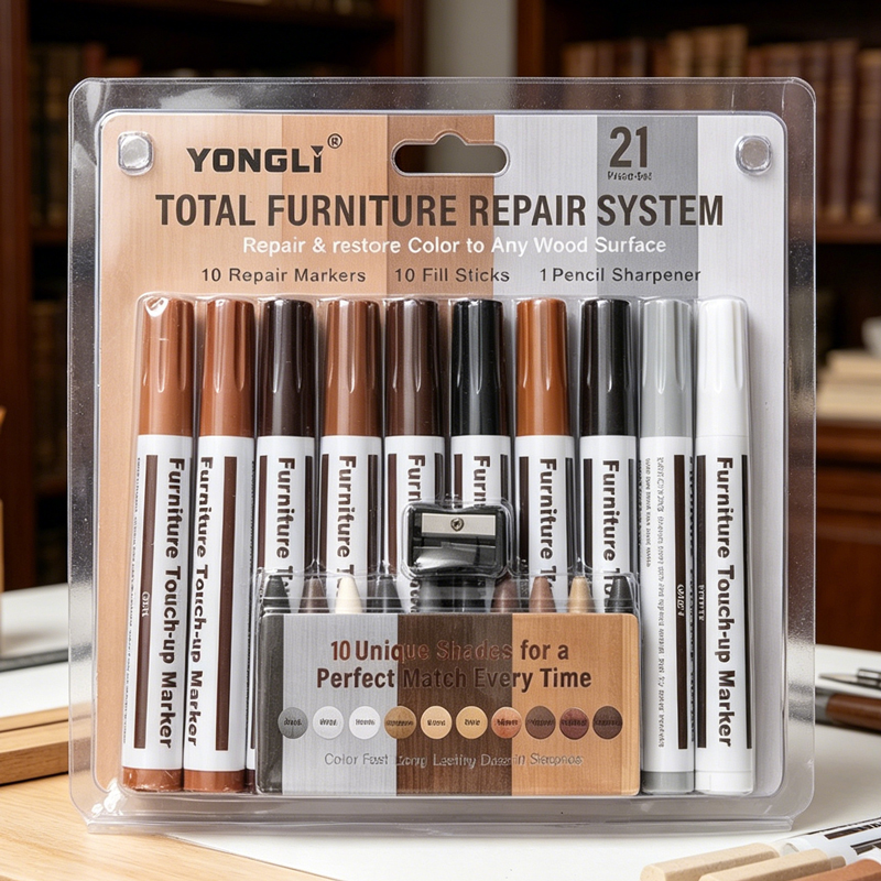 Cabinet Scraper Set - ปากกาซ่อมแซมเฟอร์นิเจอร์ ชุดอุปกรณ์ซ่อมรอยขีดข่วนบนไม้ น้ำยาลบคราบสี สำหรับตู้ไม้ พื้นไม้ โต๊ะ