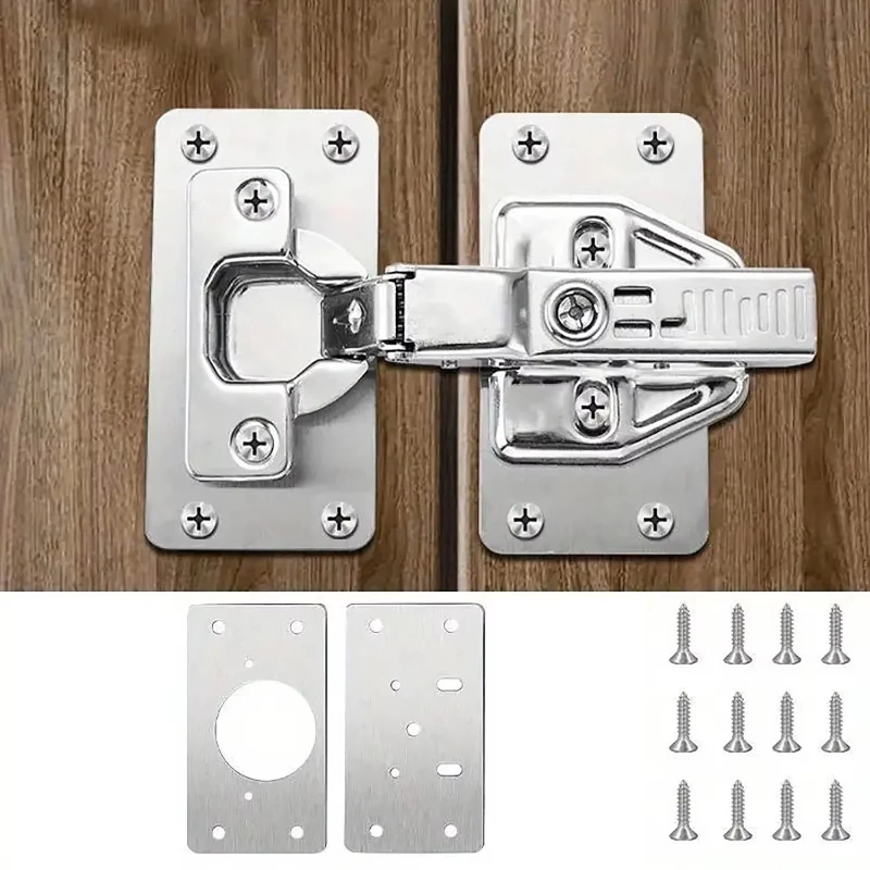 Cabinet Scraper Set - ชุดแผ่นซ่อมบานพับตู้ 4/10 ชิ้น สำหรับตู้ครัวและเฟอร์นิเจอร์ในบ้านที่มีรู ชุดติดตั้งบานพับประตูสแตนเลส