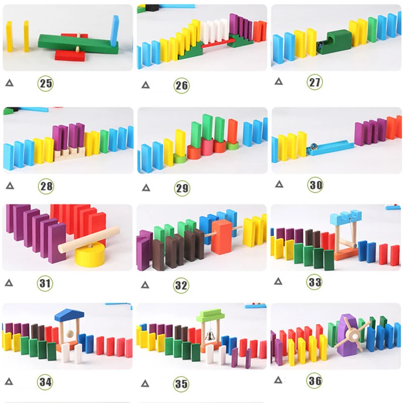 Montessori ของเล่นไม้รุ้งโดมิโ - Woodworking Domino บทวิจารณ์และราคา