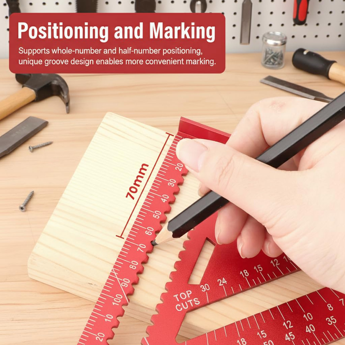 ไม้บรรทัดสามเหลี่ยมอลูมิเนียมอ - Woodworking Company บทวิจารณ์และราคา