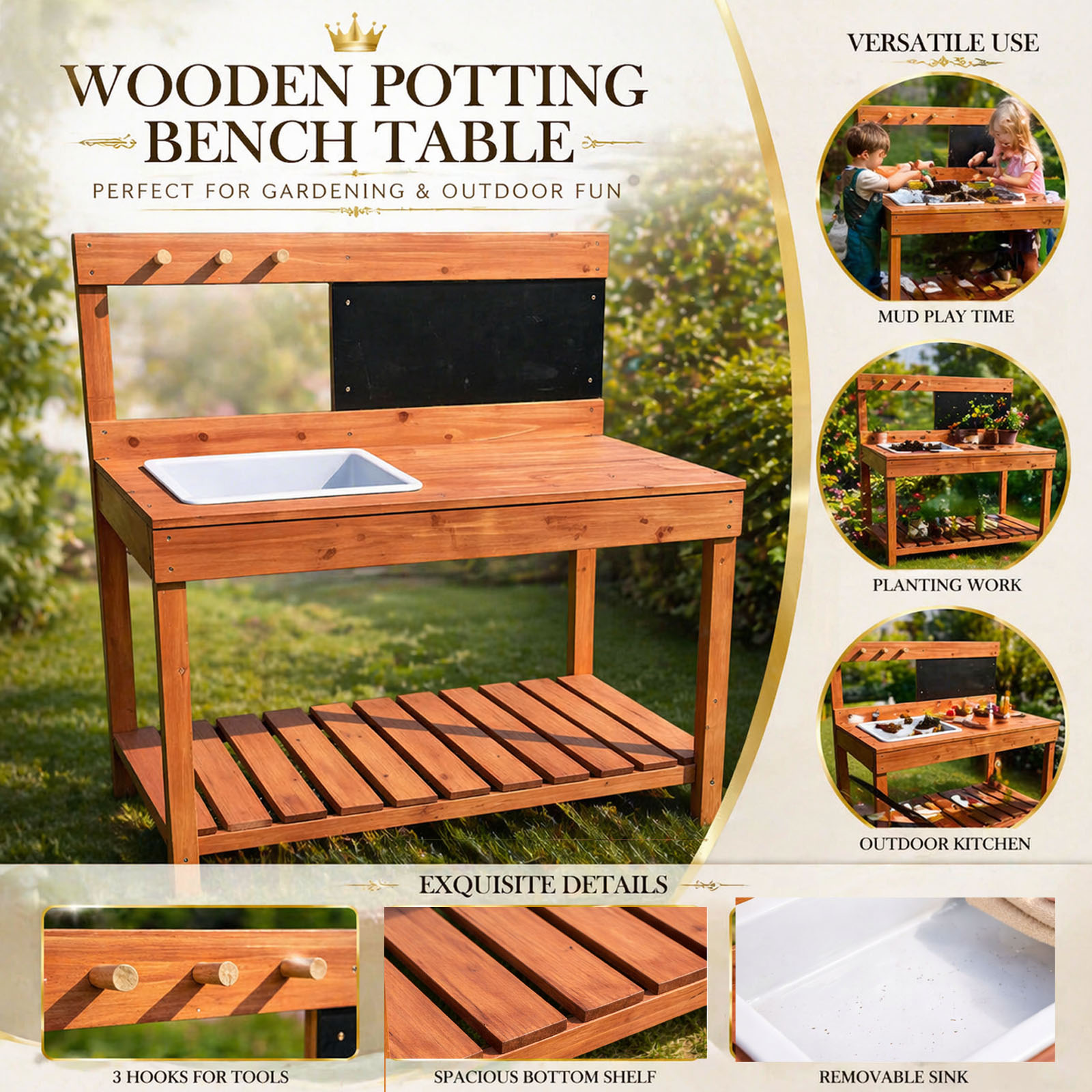 โต๊ะปลูกต้นไม้ไม้สำหรับเด็ก ใช - Woodworking For Kids บทวิจารณ์และราคา