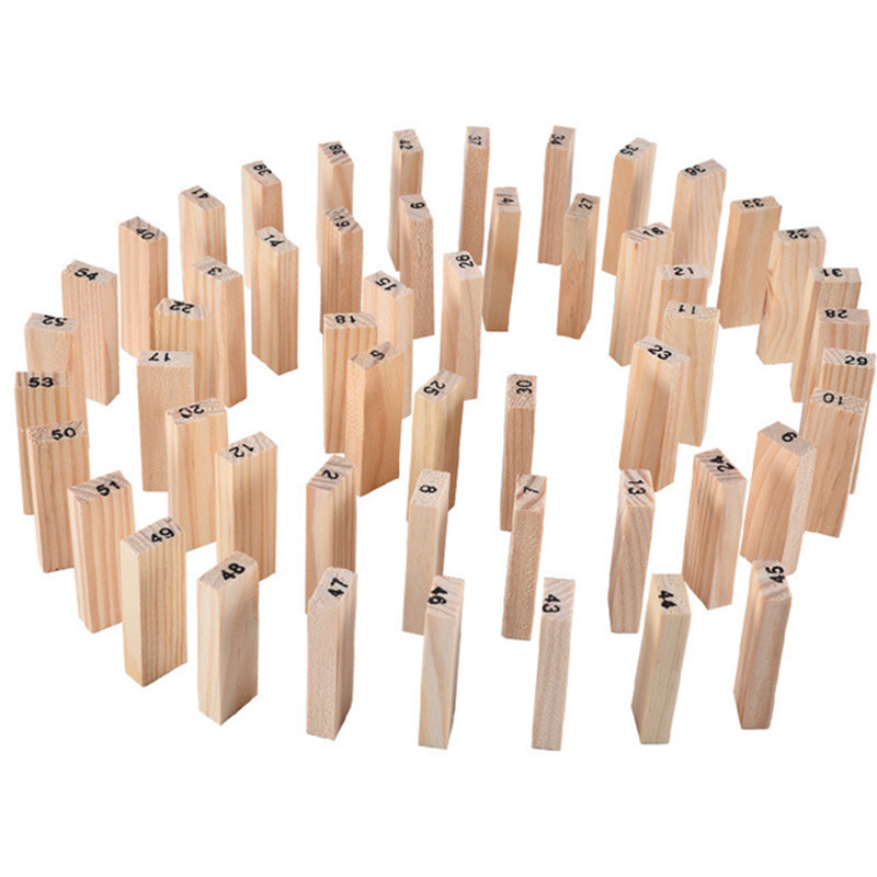 54 ชิ้นอาคารบล็อกของเล่นตลกมิน - Woodworking Domino บทวิจารณ์และราคา