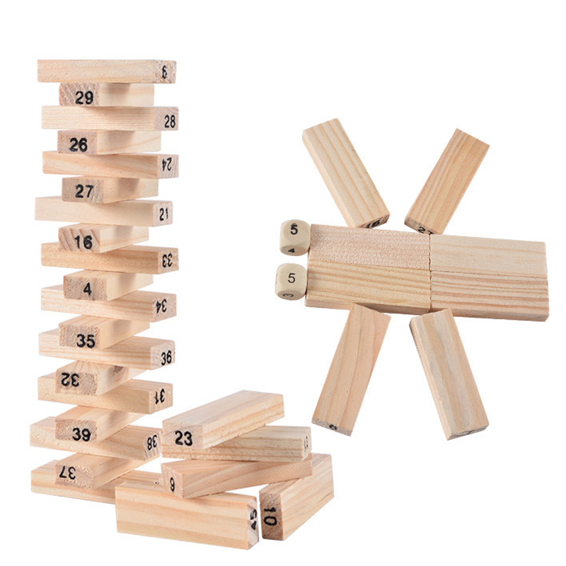 54 ชิ้นอาคารบล็อกของเล่นตลกมิน - Woodworking Domino บทวิจารณ์และราคา