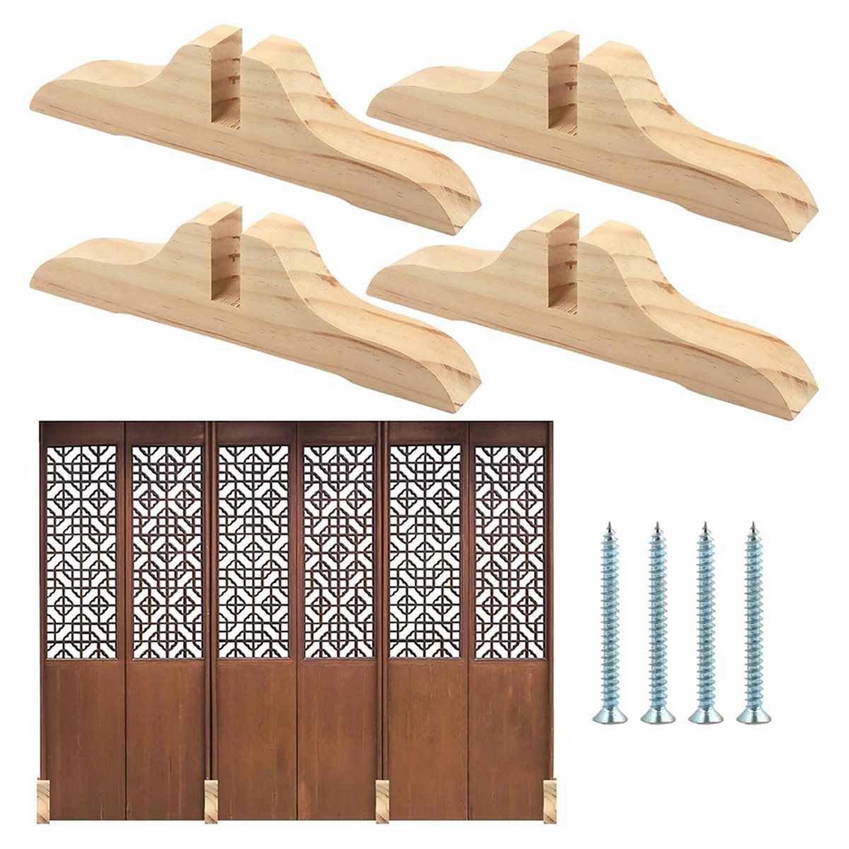 PHONE&GEAR ฉากกั้นห้องไม้ 4 ชิ - Woodworking Manufacturing บทวิจารณ์และราคา