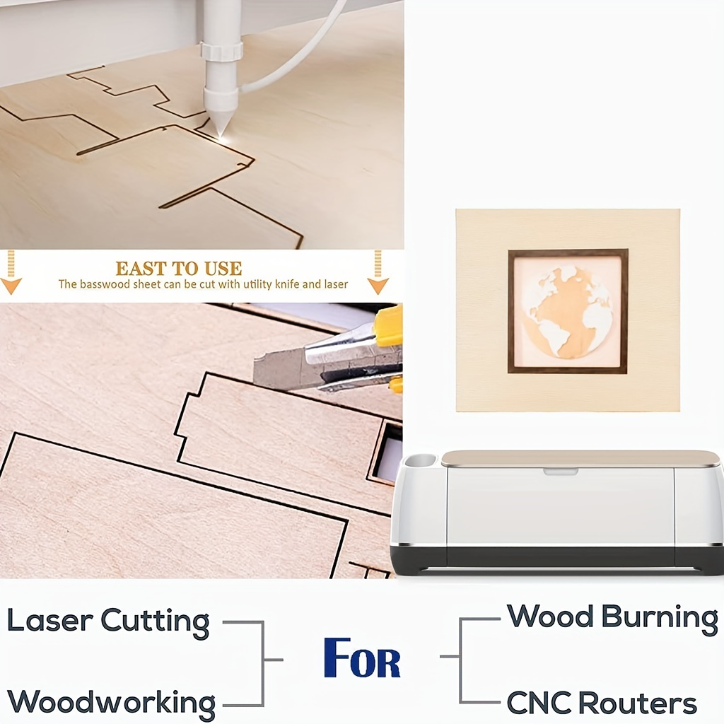 แผ่นไม้สำหรับงานฝีมือ 4/8 ชิ้น - Woodworking Zone บทวิจารณ์และราคา