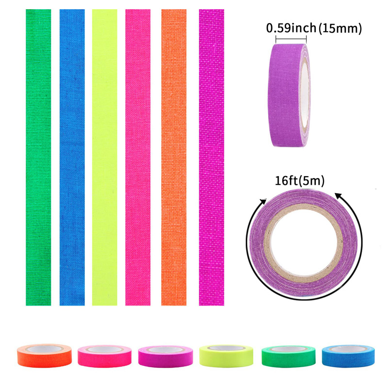 5 เมตร 6 สี Neon Gaffer ผ้าเทป - Woodworking Uv Light บทวิจารณ์และราคา