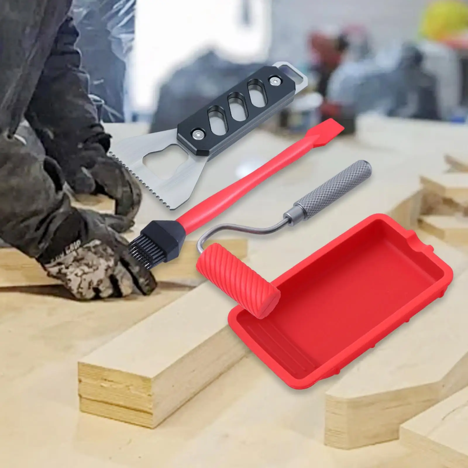เครื่องทา กาวพร้อมถาด ลูกกลิ้ง - Woodworking Glue Roller บทวิจารณ์และราคา